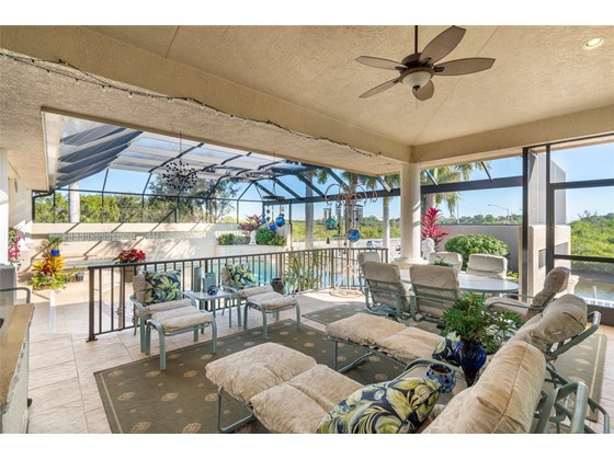 Sitting area view looking over the pool - Single Family Home for sale at 1012 Bayview Dr, Nokomis, FL 34275 - MLS Number is A4521028